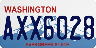 WA license plate AXX6028