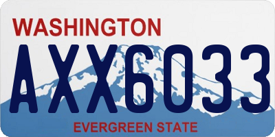 WA license plate AXX6033
