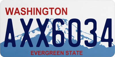 WA license plate AXX6034