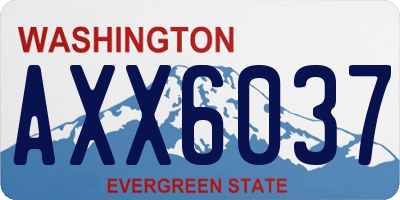 WA license plate AXX6037