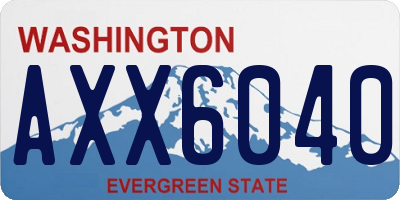 WA license plate AXX6040