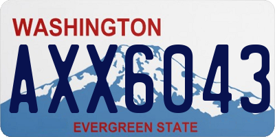 WA license plate AXX6043