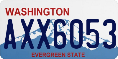WA license plate AXX6053