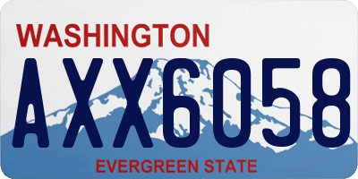 WA license plate AXX6058
