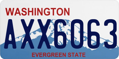 WA license plate AXX6063