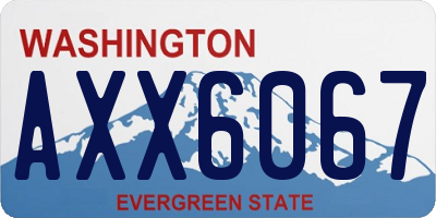 WA license plate AXX6067