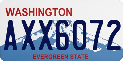 WA license plate AXX6072