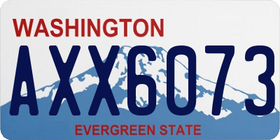 WA license plate AXX6073