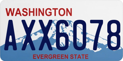 WA license plate AXX6078
