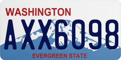 WA license plate AXX6098