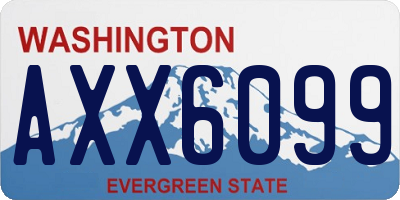 WA license plate AXX6099