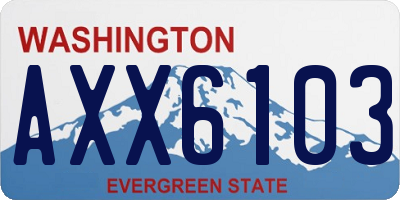WA license plate AXX6103