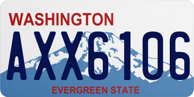 WA license plate AXX6106