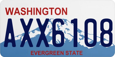 WA license plate AXX6108