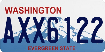 WA license plate AXX6122