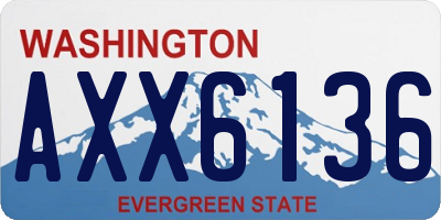 WA license plate AXX6136