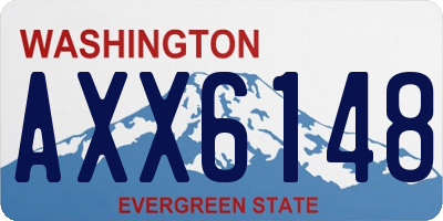 WA license plate AXX6148