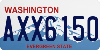 WA license plate AXX6150
