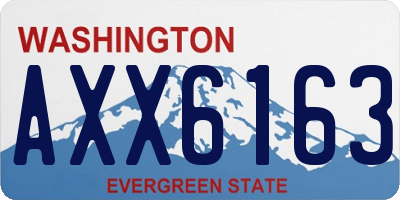 WA license plate AXX6163