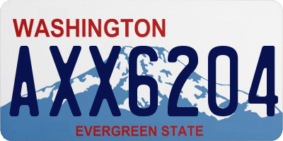 WA license plate AXX6204