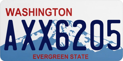 WA license plate AXX6205