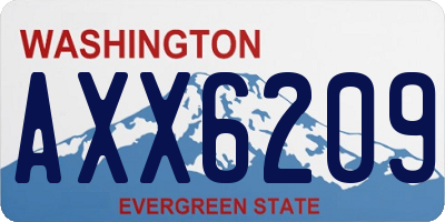 WA license plate AXX6209