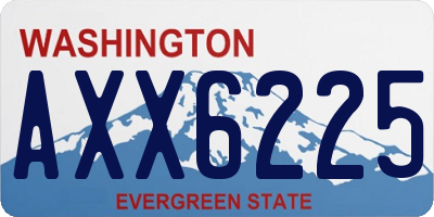 WA license plate AXX6225