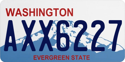WA license plate AXX6227
