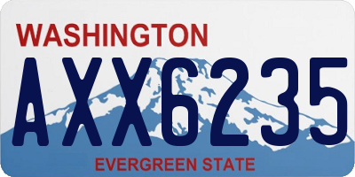 WA license plate AXX6235