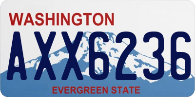 WA license plate AXX6236