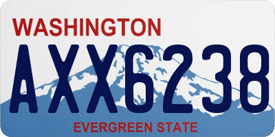 WA license plate AXX6238
