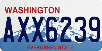 WA license plate AXX6239