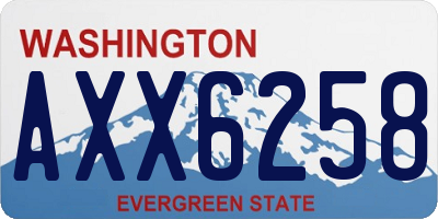 WA license plate AXX6258