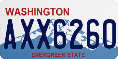 WA license plate AXX6260