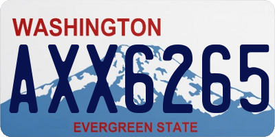 WA license plate AXX6265