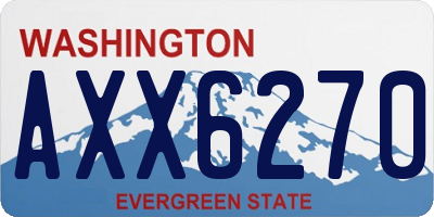 WA license plate AXX6270
