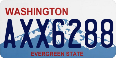 WA license plate AXX6288