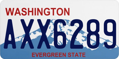 WA license plate AXX6289