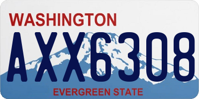 WA license plate AXX6308