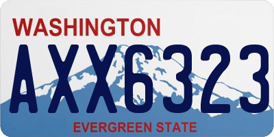 WA license plate AXX6323