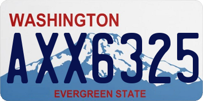 WA license plate AXX6325