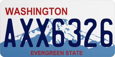 WA license plate AXX6326