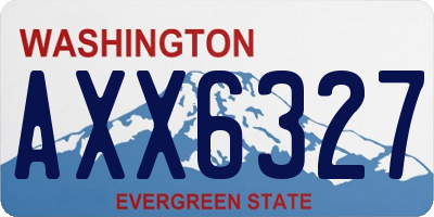 WA license plate AXX6327