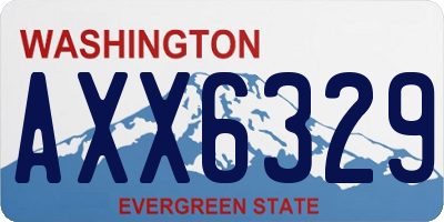 WA license plate AXX6329