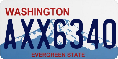 WA license plate AXX6340