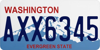 WA license plate AXX6345