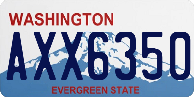 WA license plate AXX6350