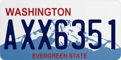 WA license plate AXX6351