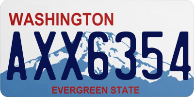 WA license plate AXX6354