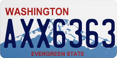 WA license plate AXX6363